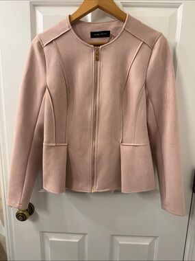 Ivanka Trump Blush Zip-Front Peplum Blazer